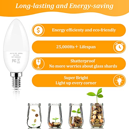 E12 LED Candelabra 40 Watt Equivalent Light Bulbs