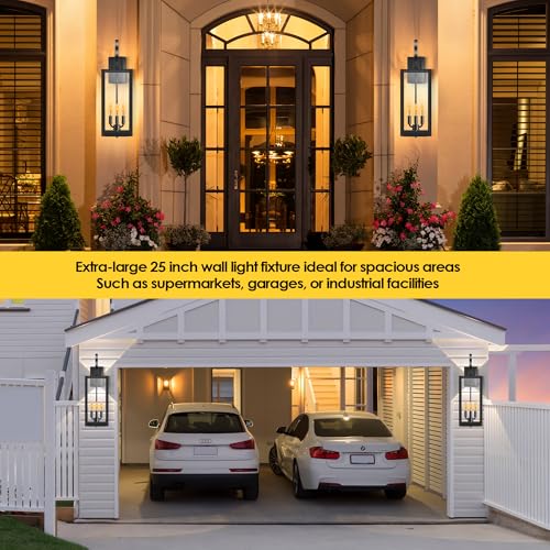 25'' Large Outdoor Wall Sconce with Closed Bottom