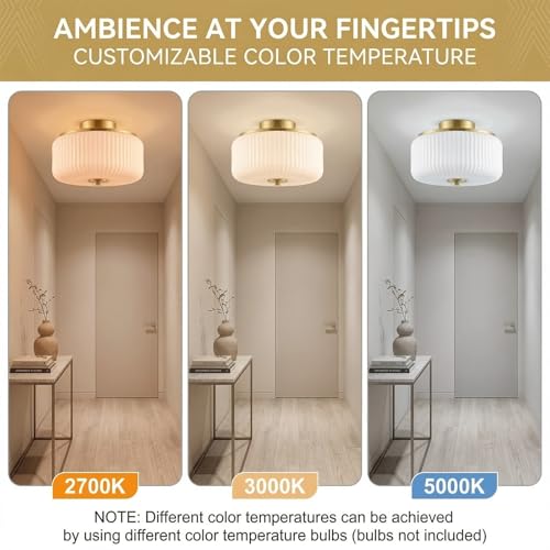 3 Light Gold Flush Mount Ceiling Light