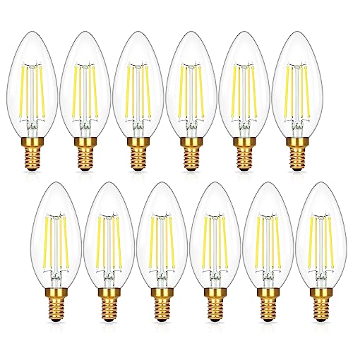 Dimmable E12 Candelabra LED Light Bulbs 60 Watt Equivalent (12 Count)