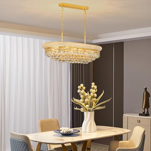 Gold Crystal Chandeliers for Dining Room