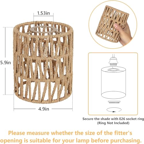 6 Pack Rattan Lamp Shade (6 Count)