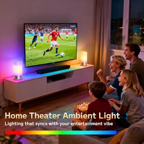 Table Lamp Bedside Touch Control Lamp for Bedroom 3 Level Dimmable Warm White Lights with 256 RGB Color Mode Modern Deisgn Smart Nightstand Desktop LED Lamps Portable for Read