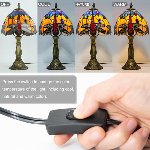 Tiffany Orange Dragonfly Style Lamp