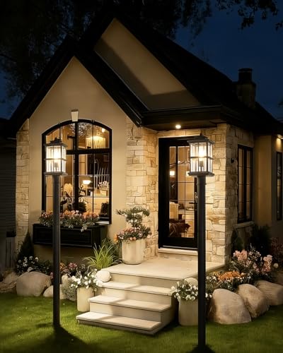 79″ Outdoor Lamp Post Light with Warm Bulb