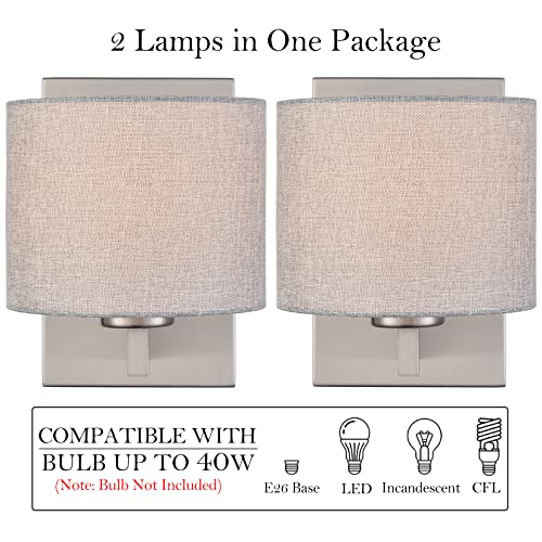 Modern Brushed Nickel Wall Sconces Set of 2 (2 Count)