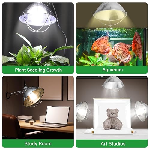 Clamp Lamp Light and Bulb Guard with Detachable 10.5 Inch Aluminum Reflector up to 250 Watts E26 Socket