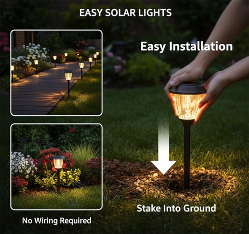 Solar Pathway Lights Outdoor (6 Count)