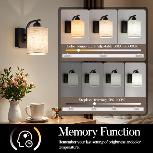 8 Inch Battery Operated Wall Sconces Set of 2 (2 Count)