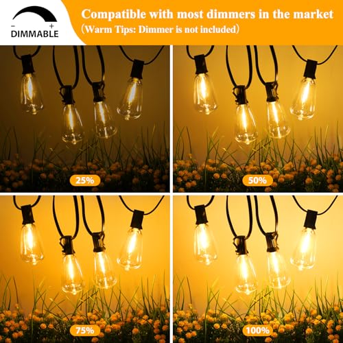 50FT Outdoor String Lights 27 Bulbs