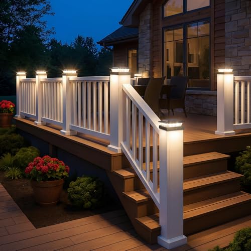4x4 Solar Post Cap Lights Outdoor 2Pack (2 Count)
