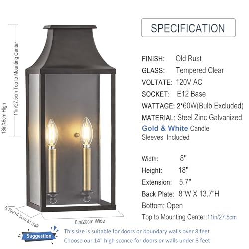 18" Medium Classic Outdoor Wall Light
