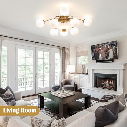 8 Light Milk Glass Pendant Light