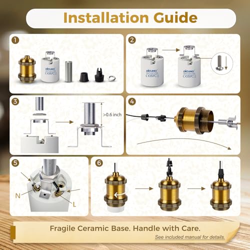 E26 Edison Vintage Lamp Socket for DIY Light (4 Count)