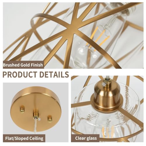 Brushed Gold Pendant Lights Kitchen Island