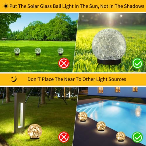 Solar Globe Lights Outdoor Waterproof