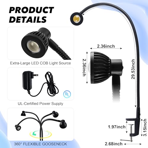 5W 30" Long Swing Arm Architect Desk Lamp LED Task Light with Clamp