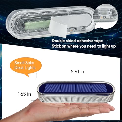 Stick on Solar Deck Step Dock Stair Lights for Outside Solar Powered (6 Count)