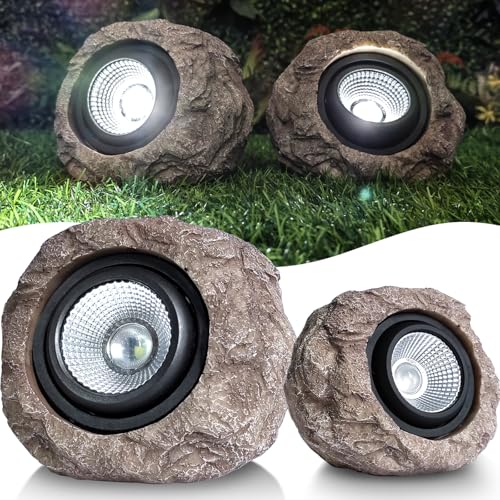 Solar Rock Lights Outdoor Garden Waterproof (2 Count)