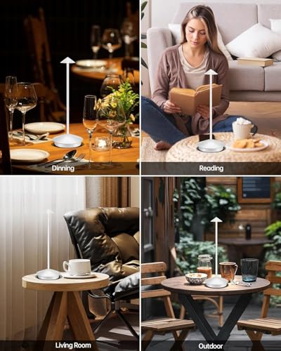 Portable LED Cordless Lamp Table Light 2 Pack