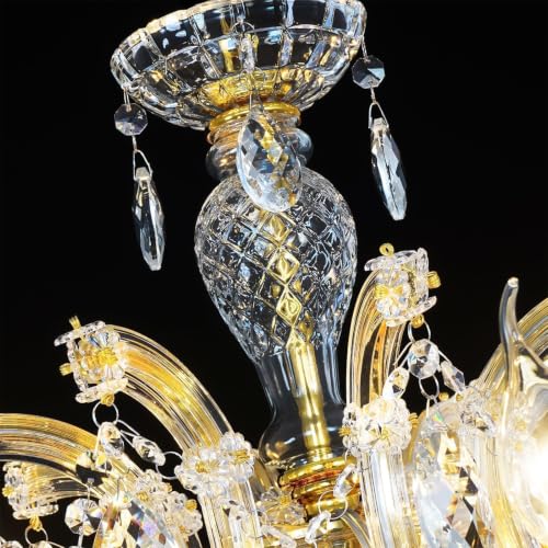 Modern 6 Light Maria Theresa Crystal Chandelier for Bedroom Luxury K9 Crystal Gold Chandelier Pendant Lighting Fixture for Dining Room