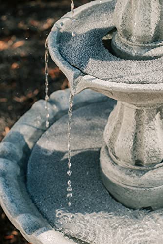 51" 3 Tier Outdoor Freestanding Waterfall Fountain with Pump and Pineapple Finial