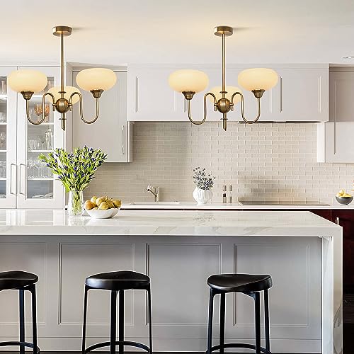 Modern Gold Globe Chandelier Light Fixture Mid Century 3