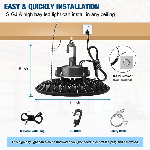 LED High Bay Lights Super Bright 150W 22500LM Dimmable AC100