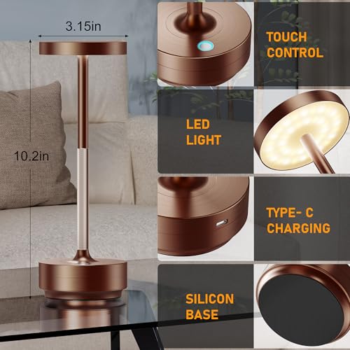 LED Cordless Table Lamp Rechargeable (2 Count)