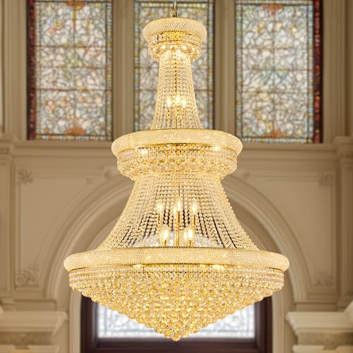 42 Inch Gold Crystal Eiffel Tower Chandelier