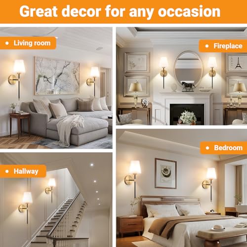 Battery Operated Wall Sconces Set of 2 (2 Count)