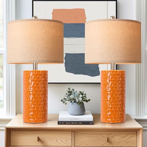 23" Modern Ceramic Table Lamp Set of 2 (2 Count)