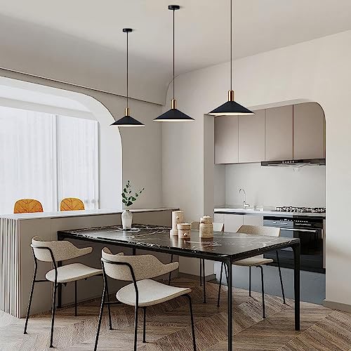 Farmhouse Matte Black Dome Pendant Light 13.8” Large Barn Hanging Light