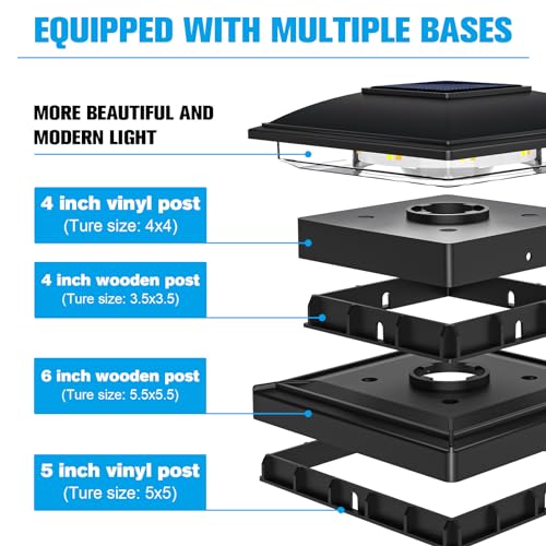 Black Solar Post Cap Lights (8 Count)