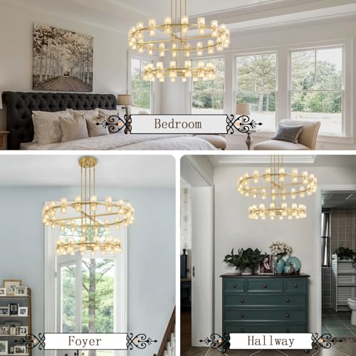 2 Tier Gold Wagon Wheel Chandelier