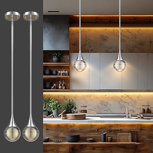 Chrome Silver Pendant Lights Kitchen Island (2 Count)