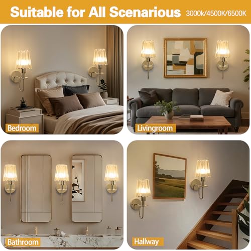 Battery Operated Wall Sconces Set of 2 (2 Count)