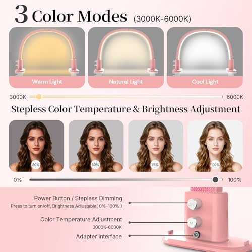 Half Moon Nail Lamp for Desk Portable Nail Desk Lamp with Phone Holder