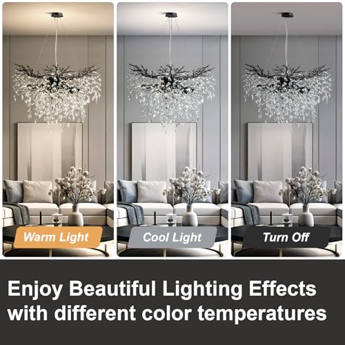 40" Black Crystal Chandelier