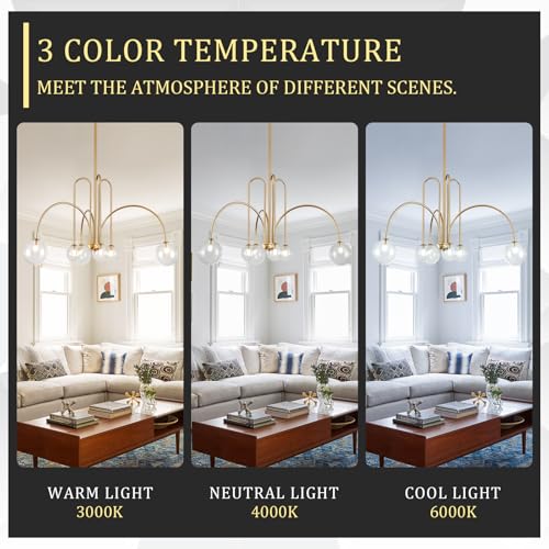 Modern 40" 6 Light Gold Sputnik Chandelier with Clear Glass Globe