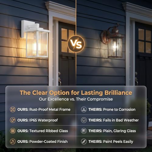 2 Pack White Porch Light