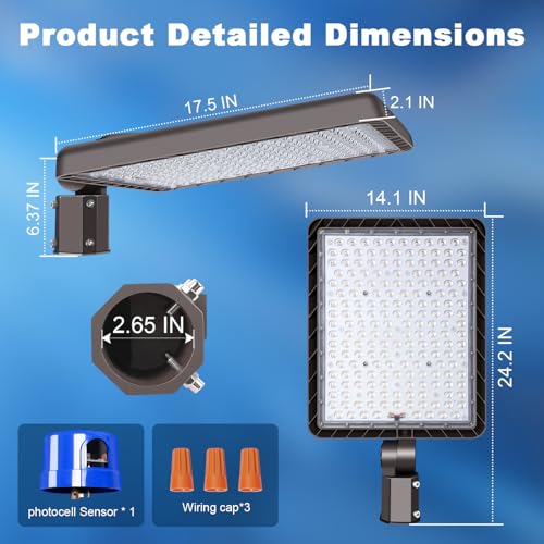 480W LED Parking Lot Light Slip Fitter Dusk to Dawn Photocell