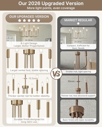8 Light Champagne Bronze Chandelier