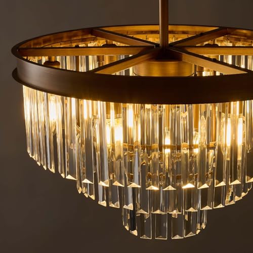 Vintage Antique Crystal Pendant Chandelier