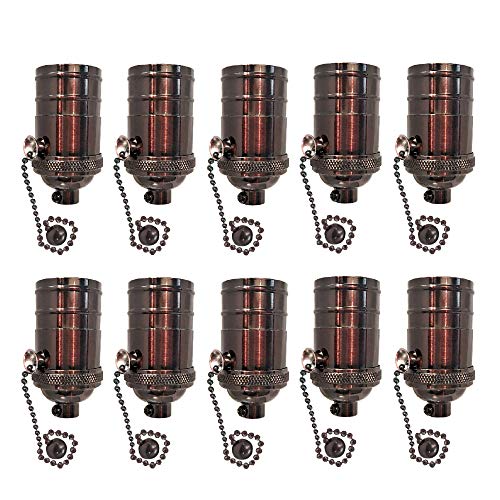 Vintage On Off Pull Chain Lamp Socket (10 Count)