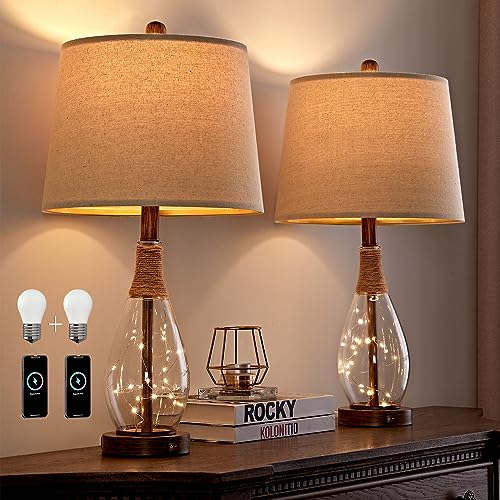 2 in 1 Bedside Table Lamps Set of 2