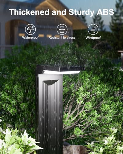 6 Pack Cool White Solar Powered Pathway Lights Outdoor Waterproof (6 Count)