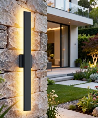 31.5" Black LED Outdoor Wall Sconce