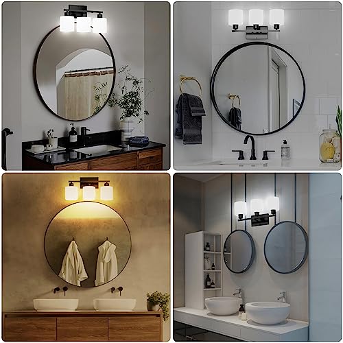 Black Bathroom Light Fixtures Over Mirror 18 Inches