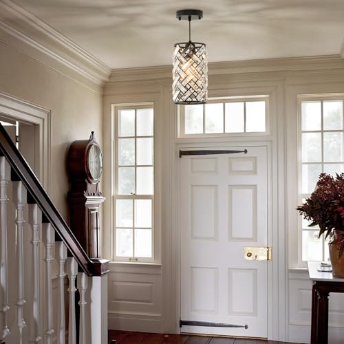 Modern Black Crystal Pendant Light Fixture